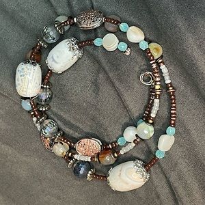 Hand made “LadyNickelPickle” wrap bracelet.